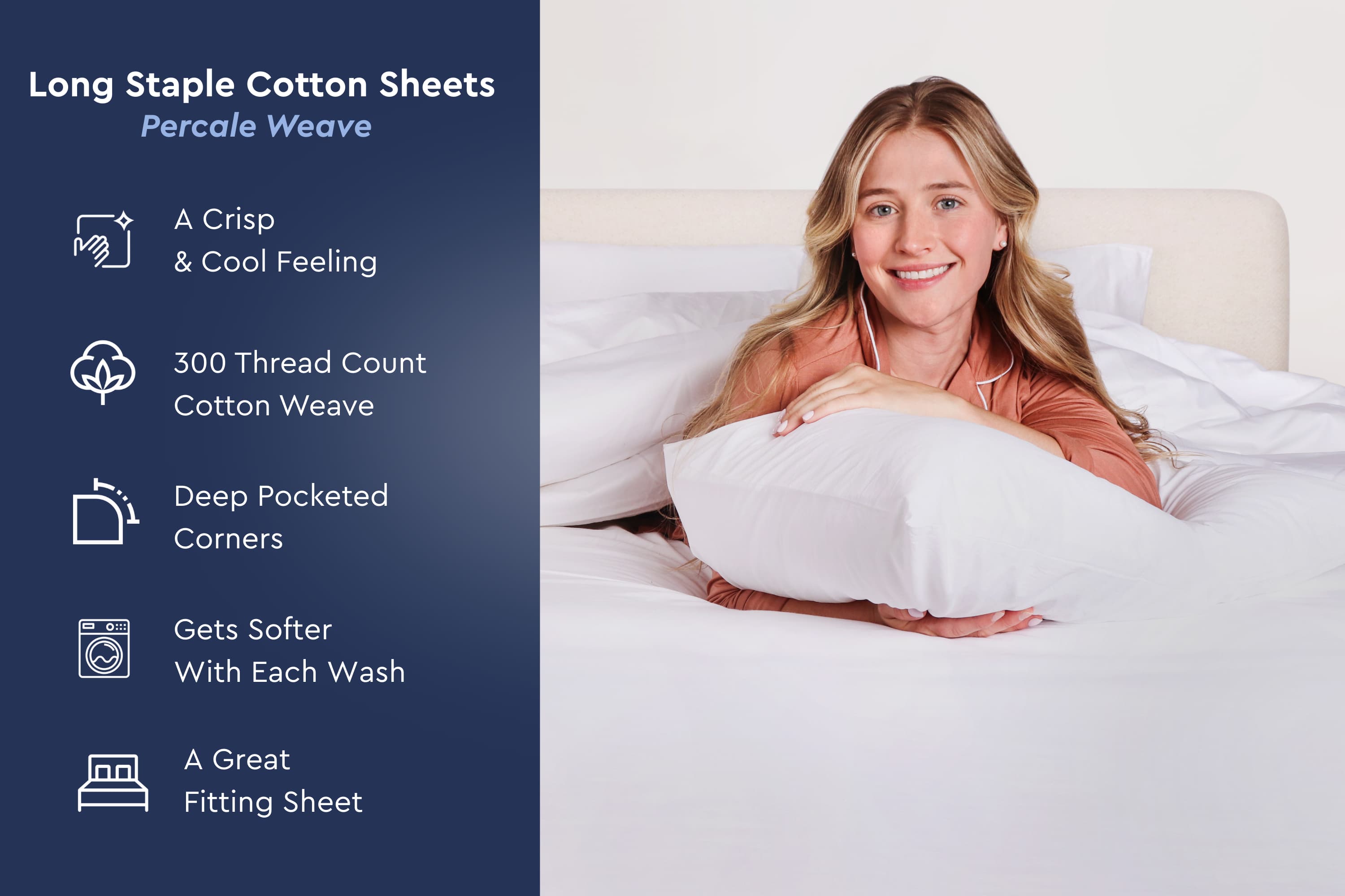 Crisp Percale Cotton Bed Sheets