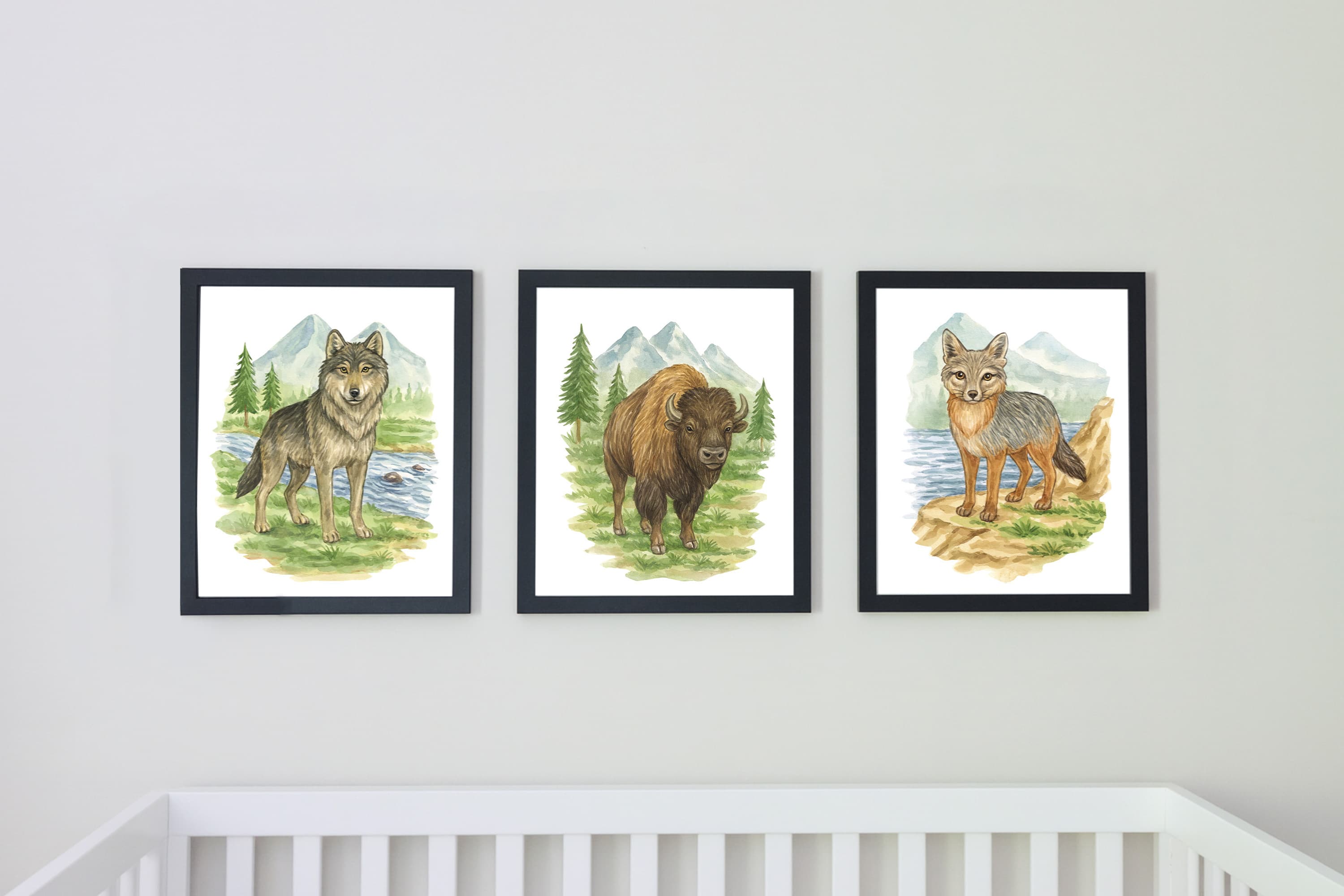 Wild Beasts Art Print, Framed (12" x 16")