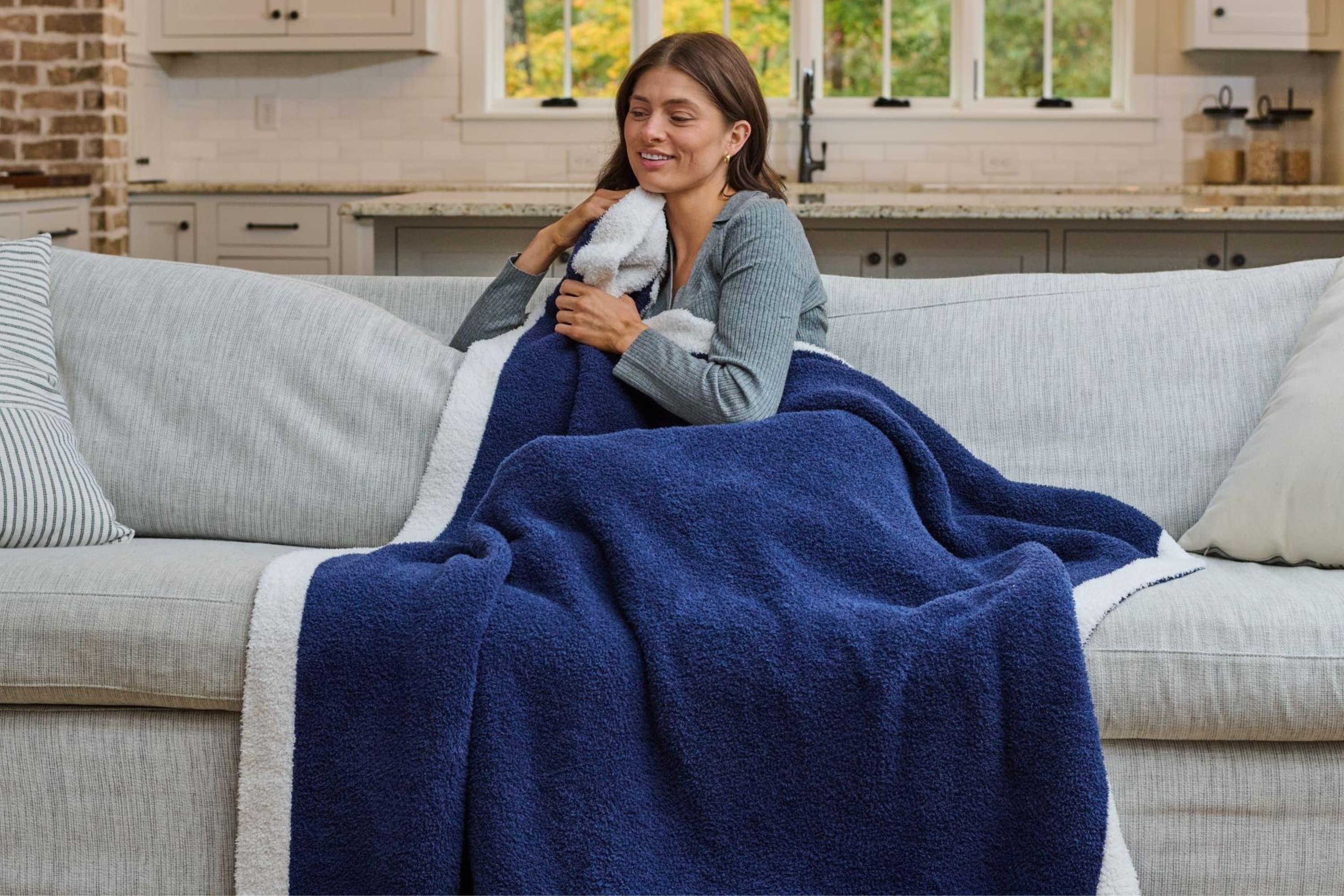 Microfeather Knit Throw Blanket