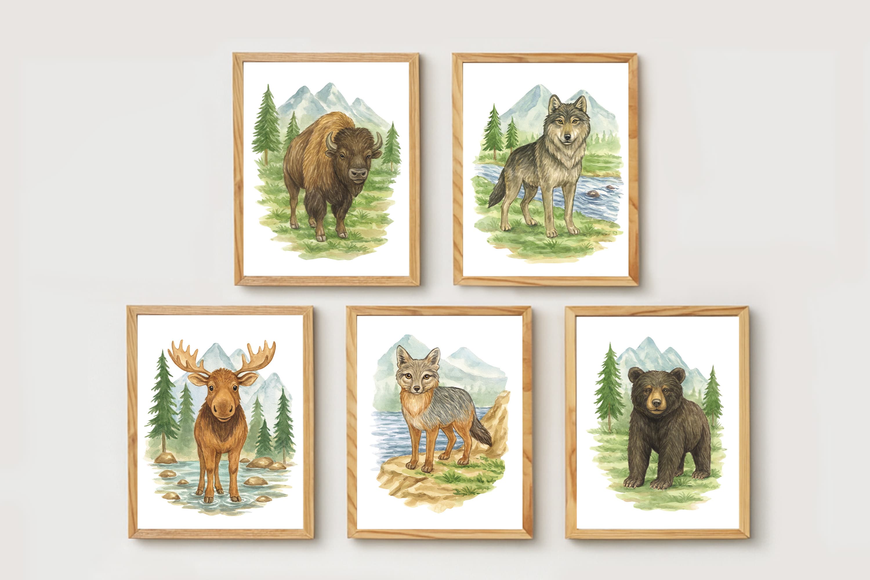 Wild Beasts Art Print, Framed (12" x 16")