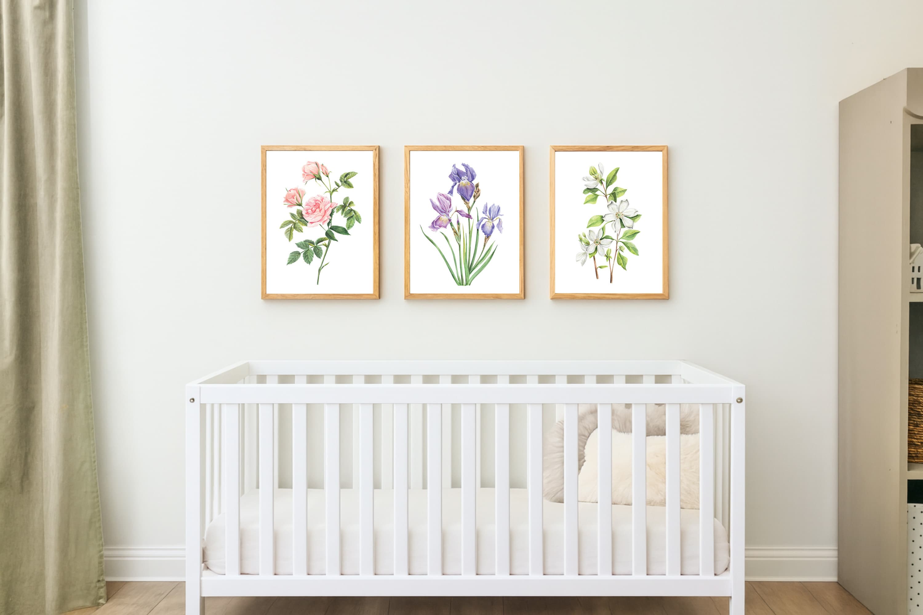 Watercolor Florals Art Print, Framed (12" x 16")