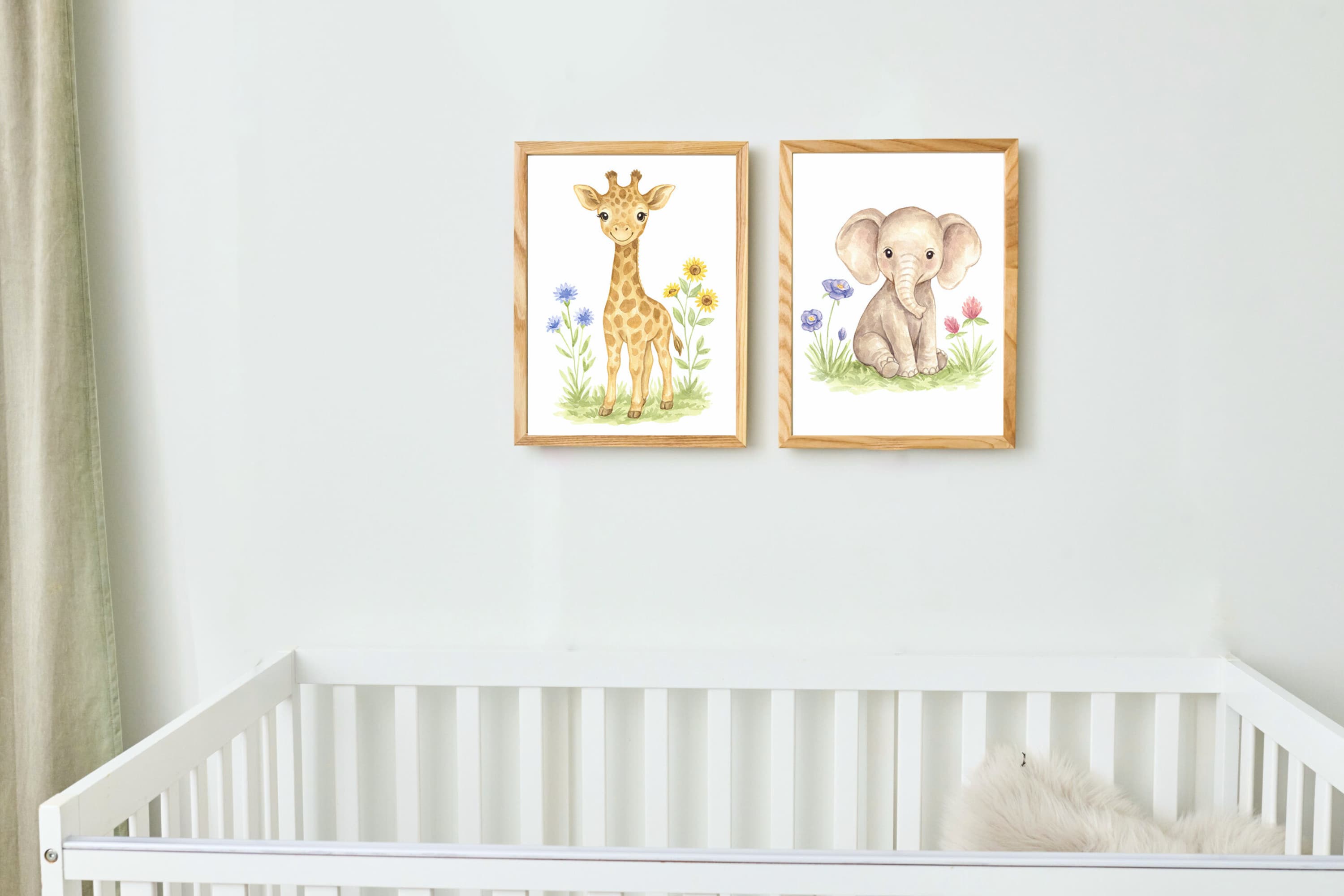 Adorable Baby Animals Art Print, Framed (12" x 16")